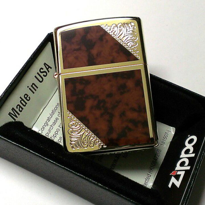 楽天市場】ZIPPO ライター ジッポ ゴールド＆ブラウン クラシック 