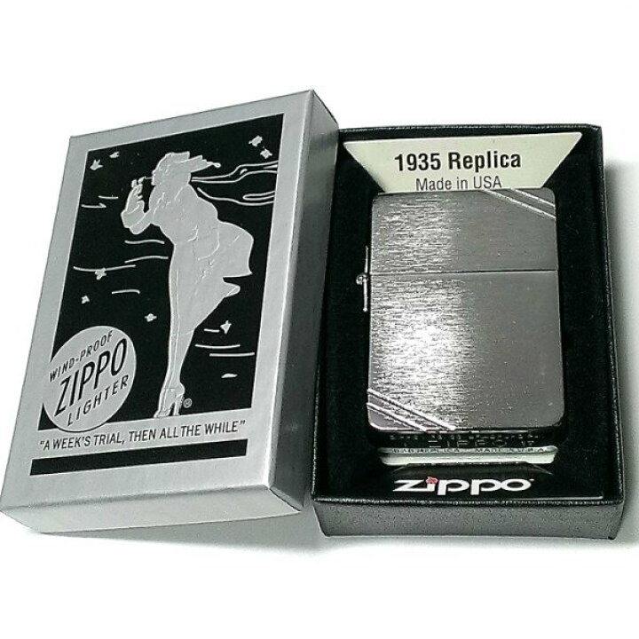 楽天市場】ZIPPO ライター ジッポ 1935 復刻レプリカ シルバーサテン 
