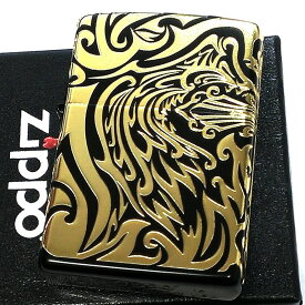 ZIPPO ライター トライバル クロス ジッポ 5面加工 黒金 マットブラック かっこいい おしゃれ 派手 メンズ ギフト プレゼント