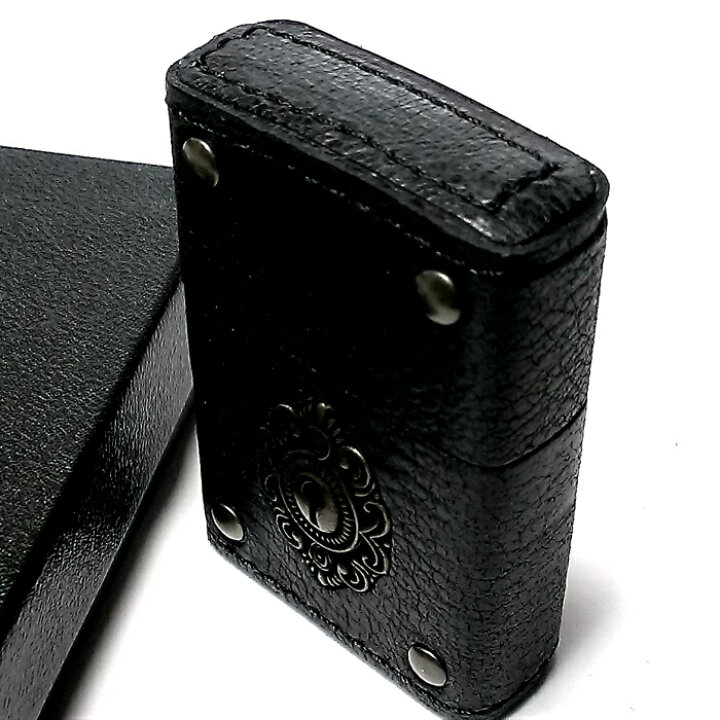 楽天市場】ZIPPO ライター 革巻き ジッポ キーホール ブラック レザー 