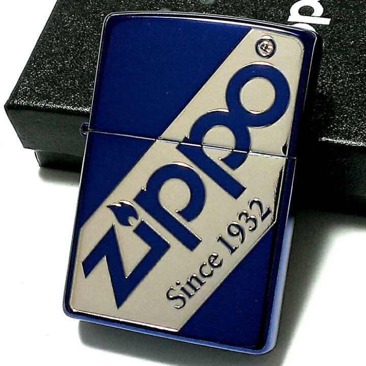 楽天市場 Zippo ライター ジッポ ロゴデザイン かっこいい ブルー シルバー 青銀 メンズ おしゃれ ギフト プレゼント 動画あり Zippoタバコケース 喫煙具のハヤミ