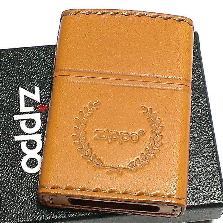 楽天市場】ZIPPO 革巻き ジッポ ライター ライトブラウン ロゴデザイン 