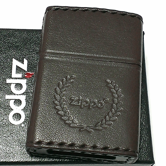 【楽天市場】ZIPPO ライター 革巻き ダークブラウン ジッポ ロゴ