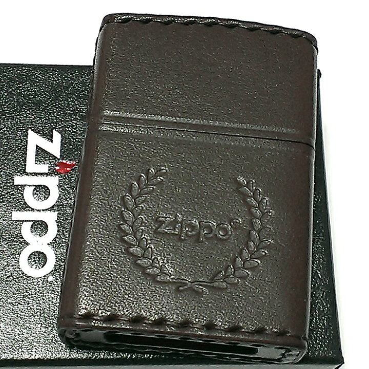 楽天市場 Zippo ライター 革巻き ダークブラウン ジッポ ロゴデザイン レザー シンプル 本牛革 濃茶 かっこいい 皮 メンズ 渋い ギフト 動画あり プレゼント Zippoタバコケース 喫煙具のハヤミ