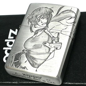 ZIPPO ライター アニメ ブラックラグーン レヴィ かっこいい ジッポ シルバー 3面加工 キャラクター レディース メンズ ギフト プレゼント