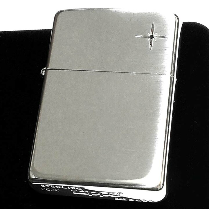 楽天市場】ZIPPO 純銀 スターリングシルバー 天然ブラックダイヤ 