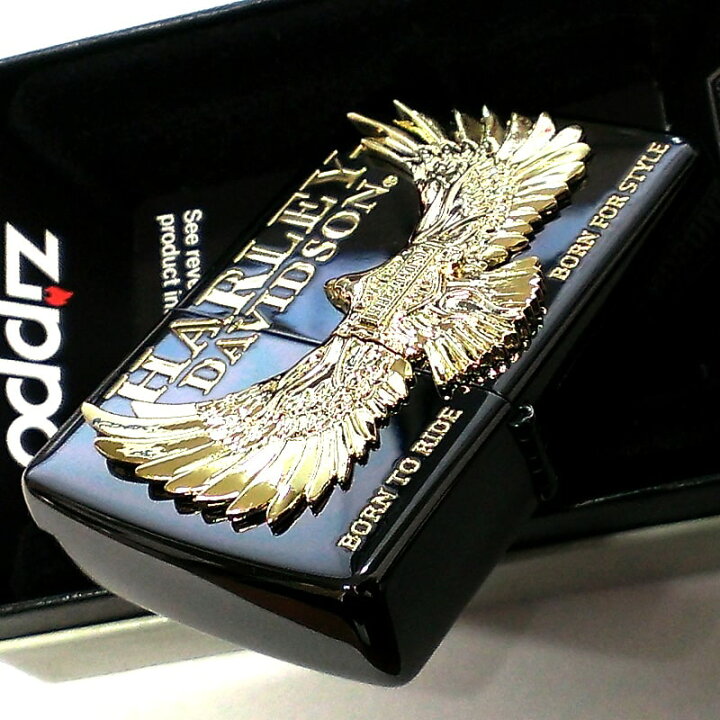 楽天市場】ZIPPO ハーレー ダビッドソン 黒金 イーグル 鷹 ゴールド 
