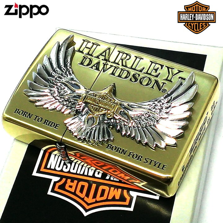 楽天市場】ZIPPO ハーレー ダビッドソン 金銀 イーグル 鷹 シルバー 