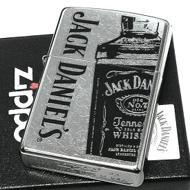 ZIPPO ライター ジャックダニエル ジッポ シルバー JACK DANIELS 黒 ストリートクローム お酒 おしゃれ かっこいい メンズ プレゼント 渋い 父の日 ギフト