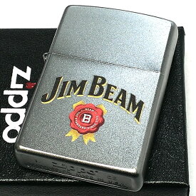 ZIPPO ライター JIM BEAM ロゴ ジムビーム ジッポ シルバー かっこいい サテンクローム アメリカン お酒 バーボン おしゃれ メンズ 渋い ギフト プレゼント