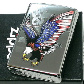 ZIPPO かっこいい アメリカン イーグル 国旗 ジッポ ライター USA 鷹 シルバー 鏡面仕上げ 彫刻 銀 メンズ プレゼント ギフト