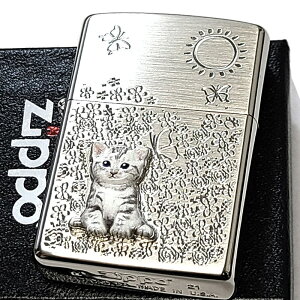 ZIPPO C^[ ˂ ԕ  Wb| L AbVO[ lR ^  t[  kitten flowers zCgjbP  fB[X  킢 Mtg v[g