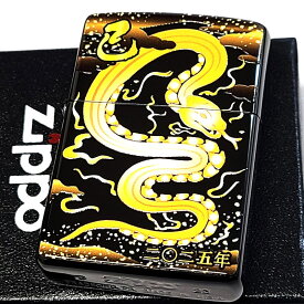 ZIPPO ライター ジッポ 巳 和柄 黒チタン 蛇 2025年 干支 令和7年 ブラック 縁起物 美しい 御守り 日本 珍しい かっこいい プレゼント ギフト