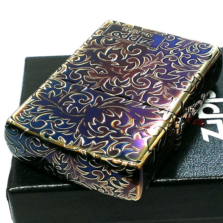 楽天市場】ZIPPO 限定 唐草 ジッポ ライター オーロラ ゴールド 