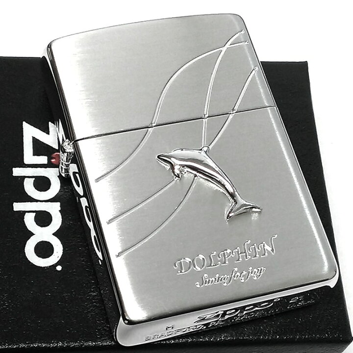 楽天市場】ZIPPO ライター ドルフィンメタル ジッポ シルバーサテン 