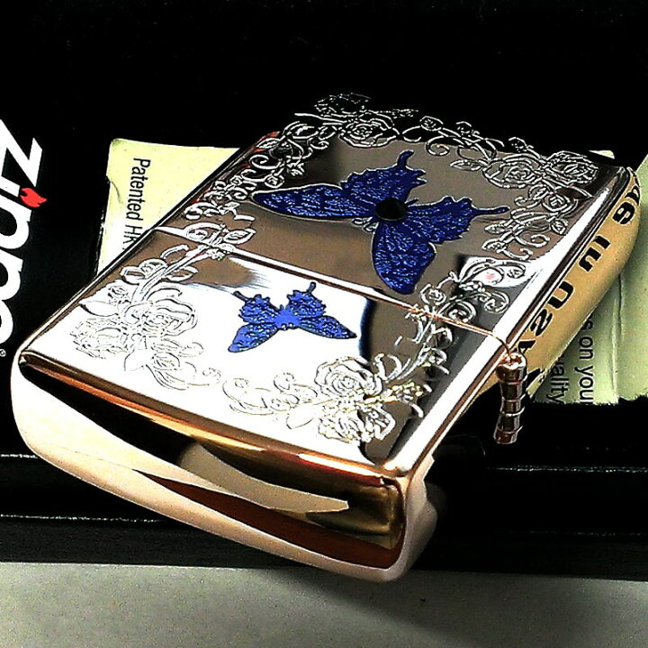 楽天市場】ZIPPO 限定 ブルーバタフライ ローズ ピンク ジッポ 