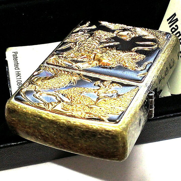 楽天市場】ZIPPOライター 金龍 ドラゴン 3D 和柄 電鋳板 ジッポ 