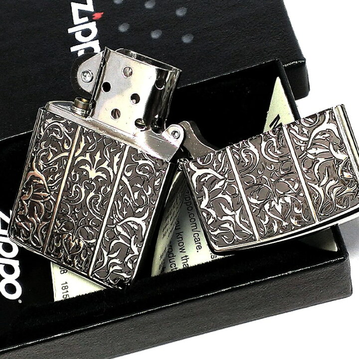 楽天市場】ZIPPO ブラックユリ ジッポ ライター アラベスク 両面加工 