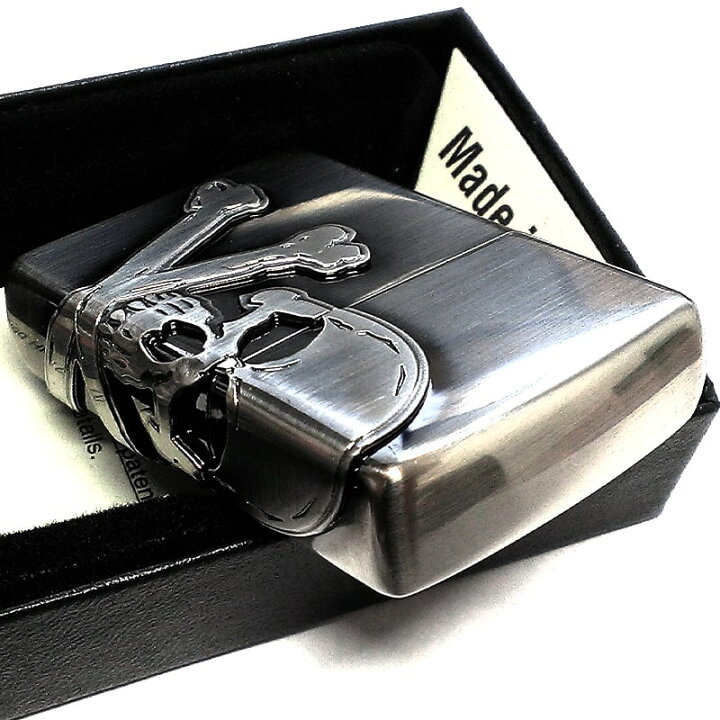 楽天市場】ZIPPO スカル3面メタル アンティークシルバー ジッポ 