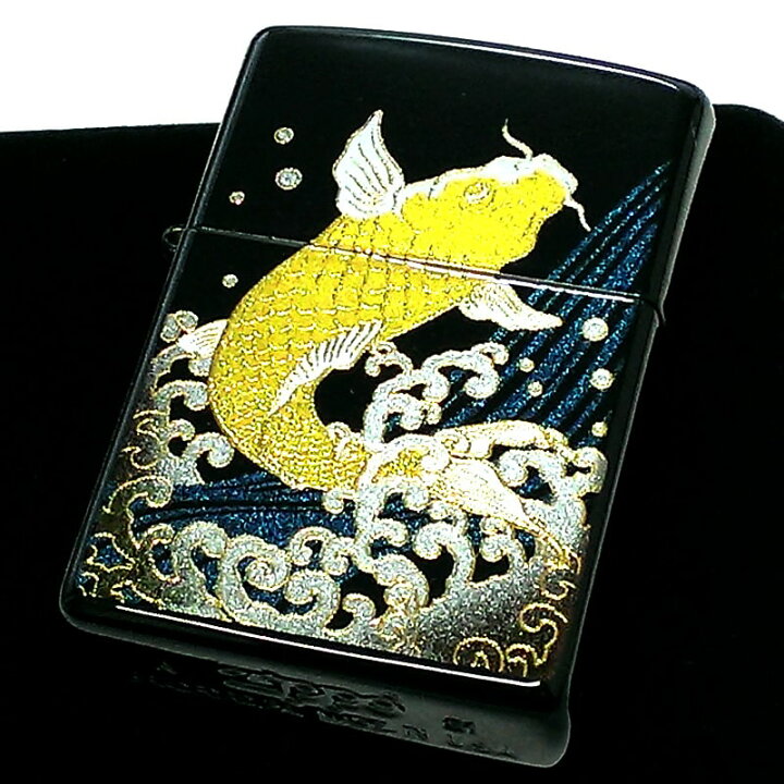 楽天市場】ZIPPO ライター 鯉 ジッポ 本金蒔絵 和柄 漆塗り 黒 伝統 