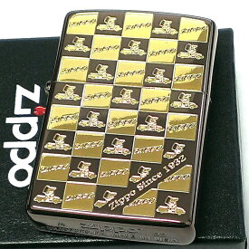 ZIPPO ライター ジッポカー モノグラム ジッポ 車 ブラウン＆ゴールド おしゃれ 可愛い チェック ロゴ メンズ プレゼント 茶金 レディース プレゼント ギフト