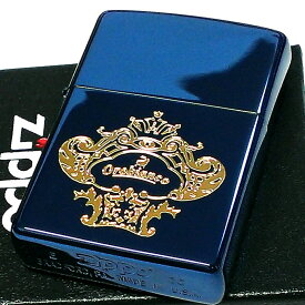 ZIPPO Orobinco 青金 オロビアンコ イオンブルー＆ゴールド ロゴ ブランド ジッポ ライター かっこいい イタリア 金差し シンプル メンズ ミラノ ギフト 父の日 プレゼント 動画有り