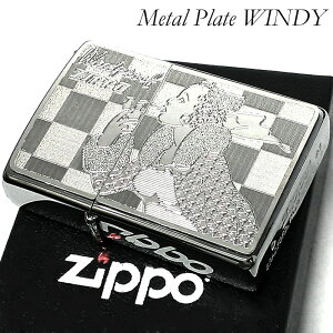 ZIPPO C^[ ECfB EBfBK[ ^ v[g zCgjbP g Wb|  Windy Metal Plate WhiteNickel `FbN 킢 AeB[N  fB[X Y Mtg 