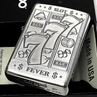 ZIPPO ライター ジャックポットGAME スロット ジッポ シルバー燻し 両面柄違い パチスロ 銀鏡面 スリーセ…