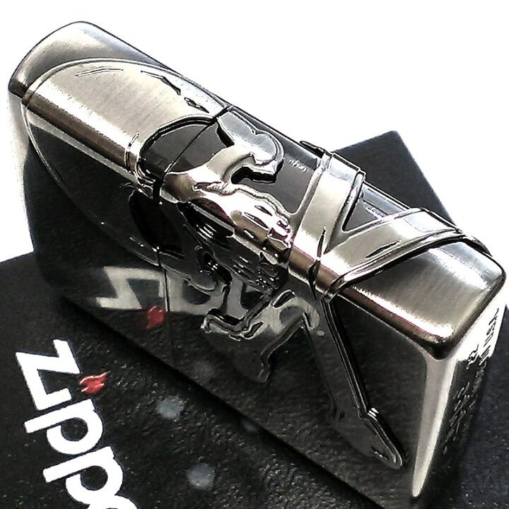 楽天市場】ZIPPO スカル3面メタル アンティークシルバー ジッポ 