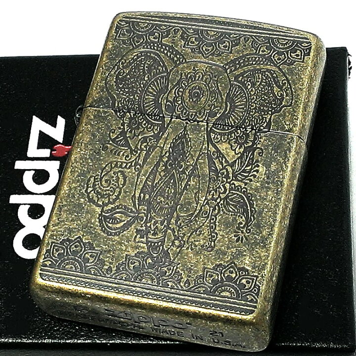 楽天市場】ZIPPOライター インディアン エレファント 真鍮燻しバレル 