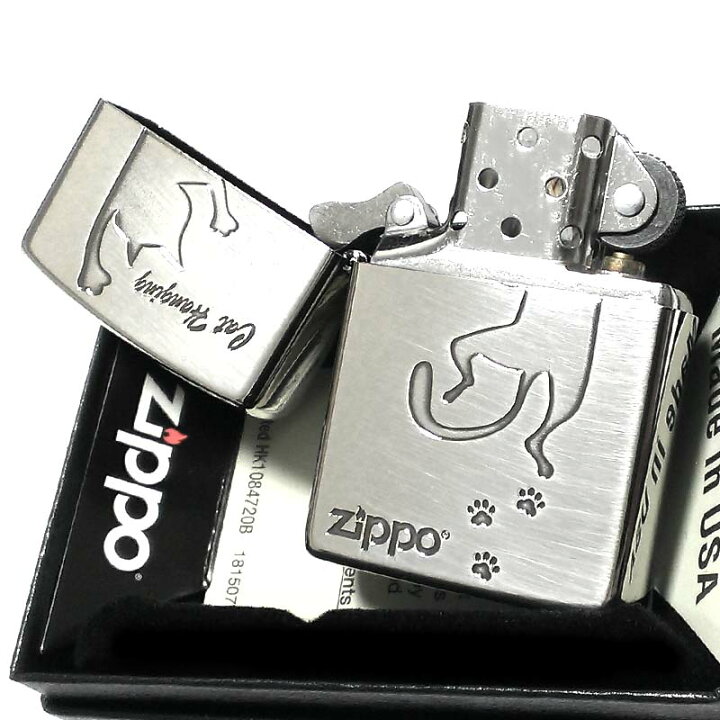 楽天市場】ZIPPO 猫 ジッポ ライター キャット シルバーイブシ 可愛い 