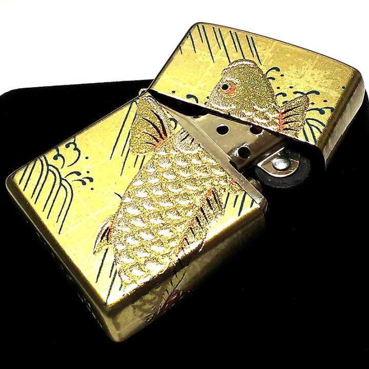 楽天市場】ZIPPO 和柄 ライター 本金蒔絵 鯉 金 昇鯉 ジッポ ゴールド 