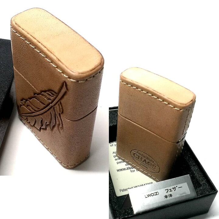 楽天市場】ZIPPO ライター 革巻き ジッポ おしゃれ カオス フェザー 羽 