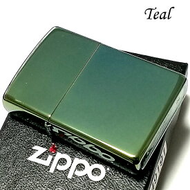 ZIPPO ライター ティール グリーン ジッポ 無地 シンプル スタンダード 鏡面 緑 かっこいい おしゃれ 動画有り 定番 メンズ ギフト プレゼント