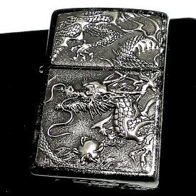 【ポイント10倍】ZIPPO ライター ライズメタル 銀龍 亀甲 銀 伝統工芸 ジッポ 和柄 本漆塗り 竜 黒 かっこいい シルバー ブラック おしゃれ 動画あり ドラゴン 高級 メンズ ギフト プレゼント