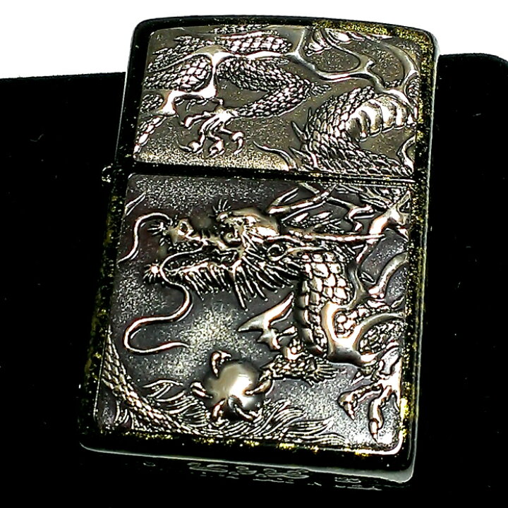 楽天市場】ZIPPO ライター 和柄 ライズメタル 銀龍 亀甲 金 黒 伝統 