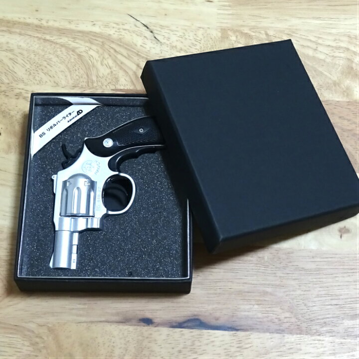 楽天市場 電子式ガスライター Bsリボルバー ライター マットシルバー ミリタリー系 ピストル型 銃 アウトドア インテリア かっこいい 屋外 Zippoタバコケース 喫煙具のハヤミ