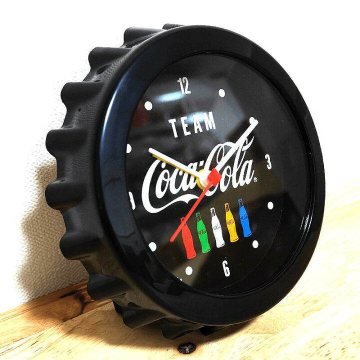 楽天市場】コカコーラ 時計 Coca-Cola Bottle Cap Clock ブラック 