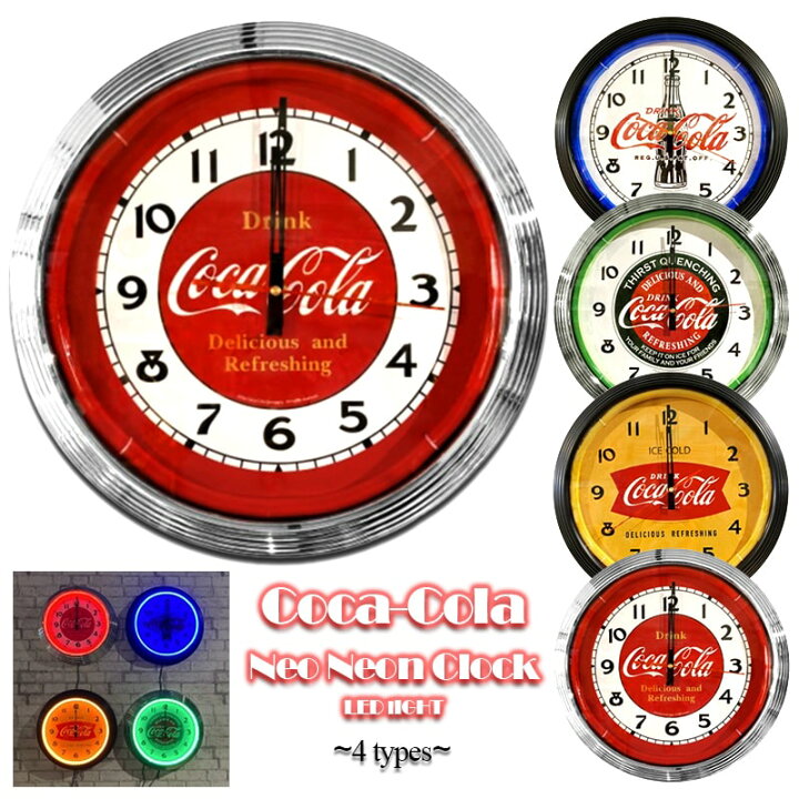 楽天市場】【ポイント10倍】コカコーラ 時計 ネオンクロック LEDライト 