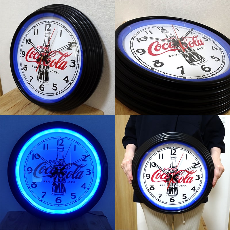 楽天市場】コカコーラ 時計 ネオンクロック LEDライト レッド ブルー