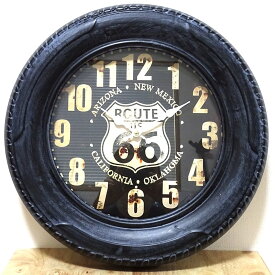 時計 おしゃれ アンティーク 置き時計 ルート66 タイヤ Clock 壁掛け アメリカン 雑貨 Route66 かわいい バー カフェ お店 店舗 可愛い インテリア 部屋