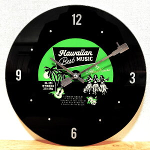 掛時計 おしゃれ レコード ハワイアン ウォールクロック アンティーク 壁掛け インテリア ブラック グリーン サーフ レトロ ディスプレイ 可愛い カフェ バー 店舗