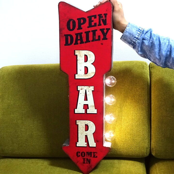楽天市場】マーキーサインライト BAR ガレージ 看板 ガレージグッズ 電 