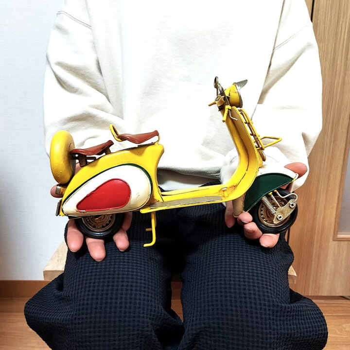 楽天市場】ヴィンテージ バイク オブジェ Scooter ITALY ブリキ 置物 