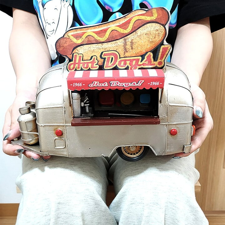 楽天市場】ビンテージカー ホットドッグ トレーラー 車 オブジェ 