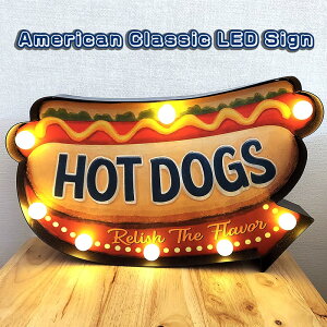 dŔ LED Sign AJ NVbN zbghbO TCCg G HOT DOGS 킢 Ǌ| Ɩ AeB[N  X CeA X o[ JtF