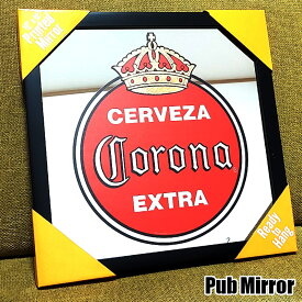 鏡 コロナ パブミラー ビンテージ ロゴ おしゃれ CORONA VINTAGE LOGO ビール アンティーク 壁飾り 正規ライセンス品 アメリカン 雑貨 レッド 可愛い インテリア カフェ バー 店舗