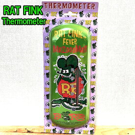 温度計 RAT FINK ブリキ看板 サーモメーター ラットフィンク アメリカン R.F. キャラクター 雑貨 ネズミ レトロ ディスプレイ 壁掛け ガレージ 緑 おしゃれ グリーン インテリア アンティーク 可愛い 壁飾り カフェ バー 店舗