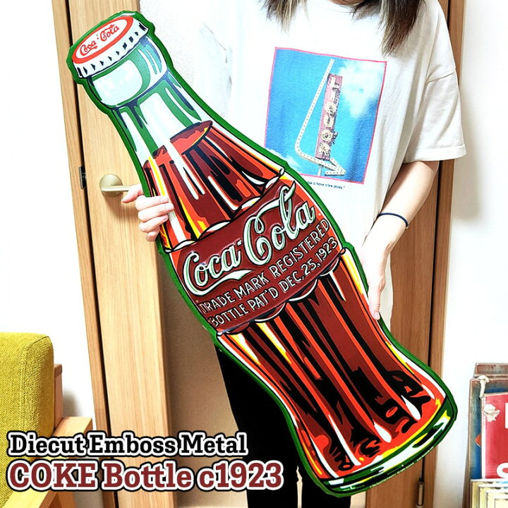 楽天市場】ブリキ看板 コカコーラ ボトル ダイカットメタルサイン COKE 