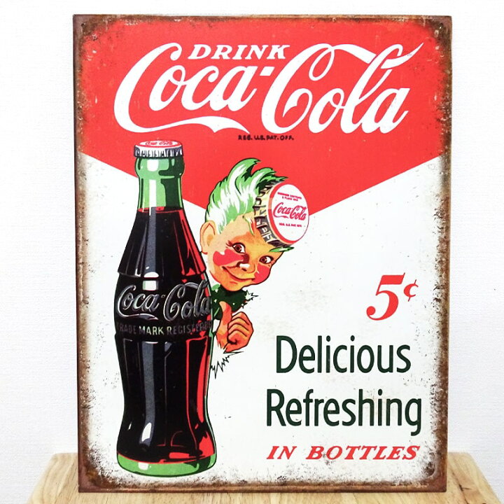 楽天市場】ブリキ看板 アンティーク コカコーラ COKE-SPRITE BOY 5 